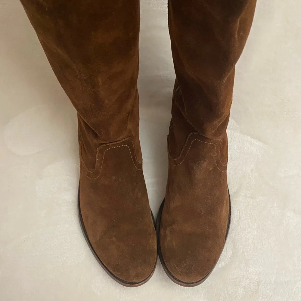 Frye Brown Suede Leather Over-the-Knee Boots